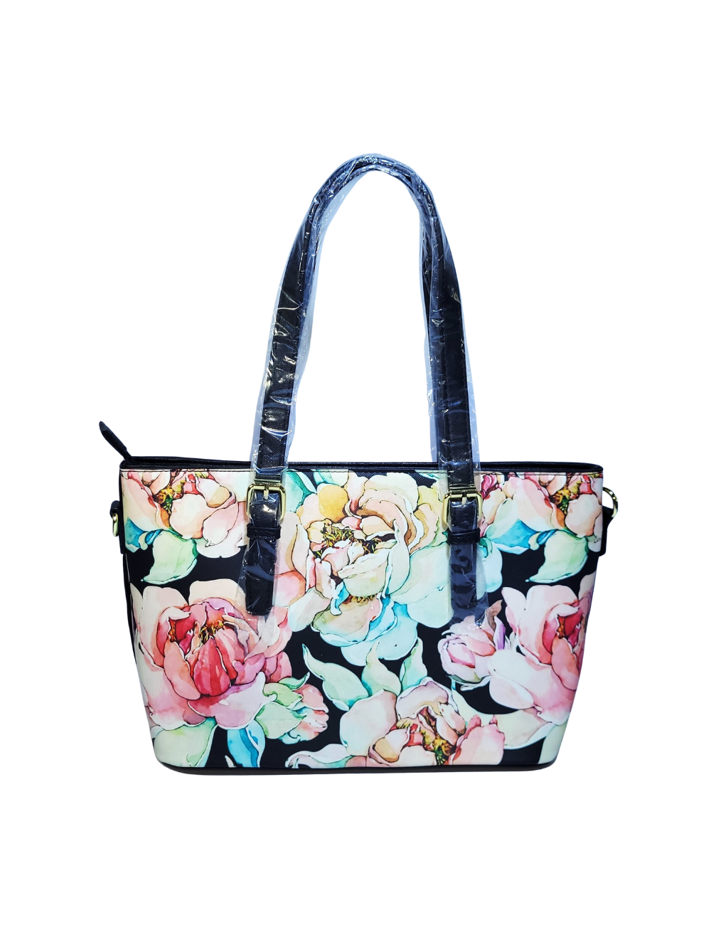 Cartera Floreada de 2 piezas Negro
