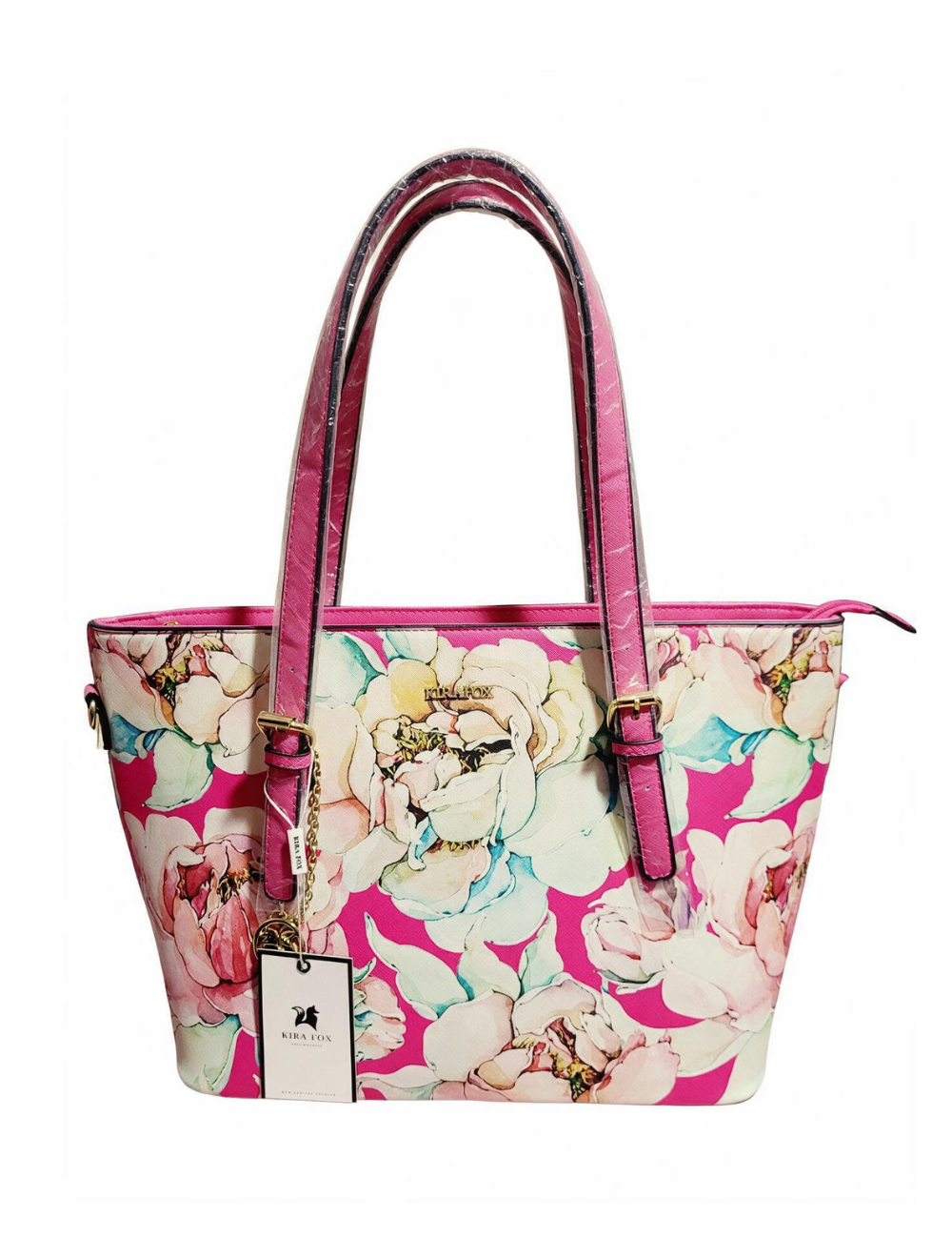 Cartera Floreada de 2 piezas Fucsia